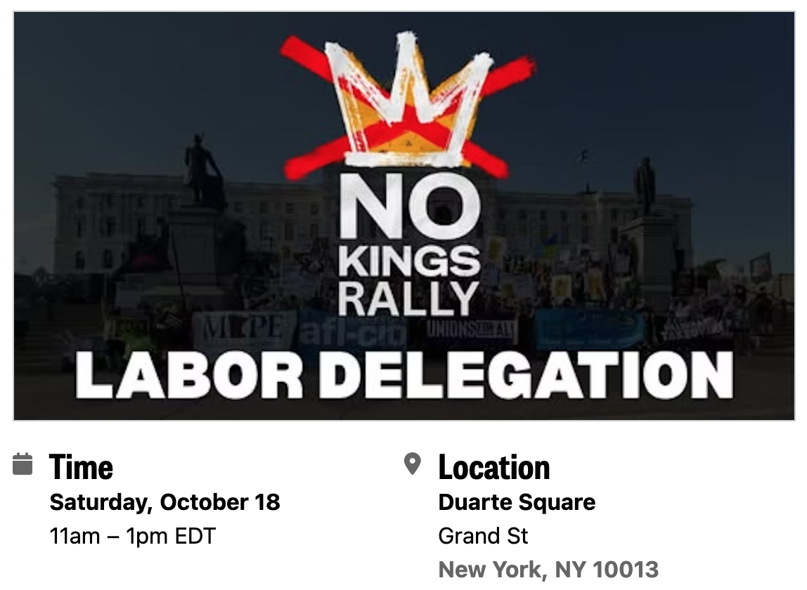 No Kings Rally - Labor Delegation