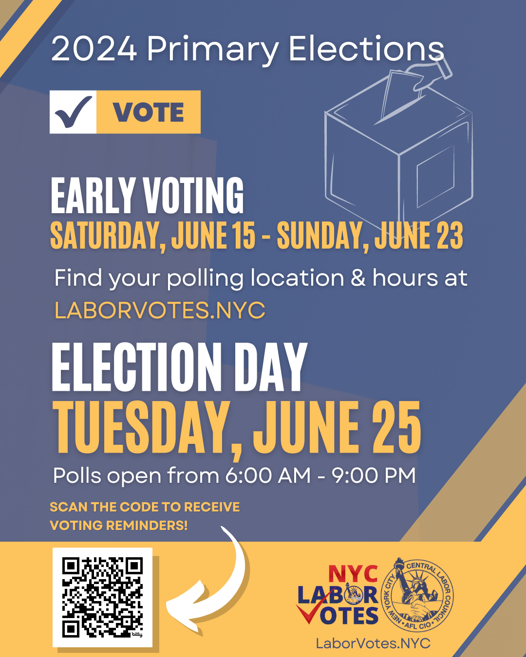 2024 Primary Elections Early Voting Through Sunday, Election Day Tuesday! New York City