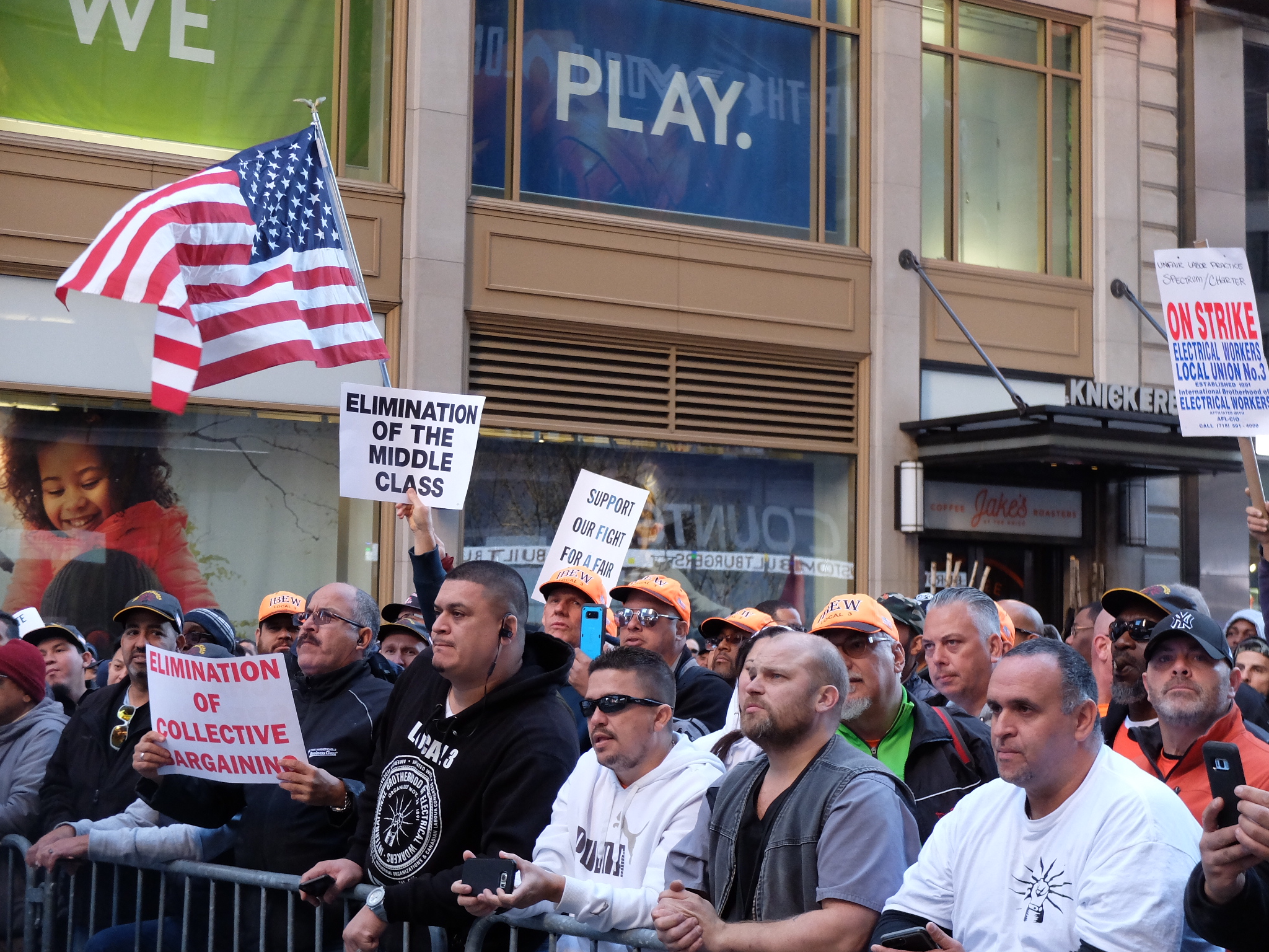 Striking Spectrum Workers Rally in Times Square | New York City Central