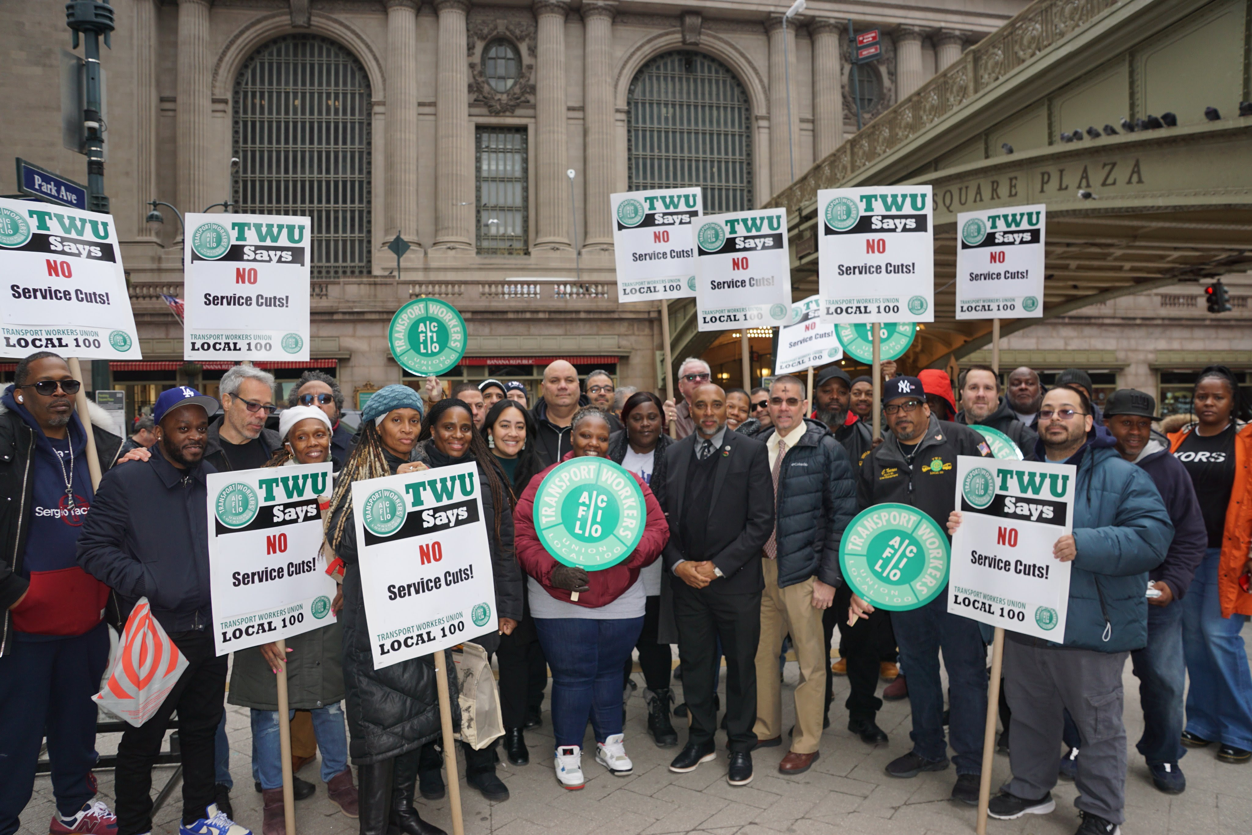TWU Local 100 Members Gather at Grand Central to Fight MTA Service Cuts New York City Central