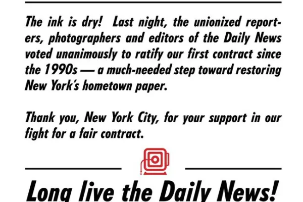 Daily News Union Reaches First Contract Agreement with Alden Global Capital