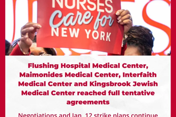 Four NYC Safety-Net Hospitals Reach Tentative Agreements as 45 Unions Sign NYSNA Solidarity Letter