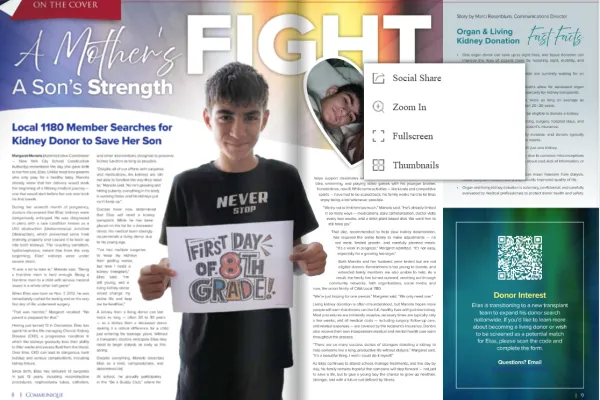 CWA Local 1180 Member Searches for Kidney Donor to Save Her Son