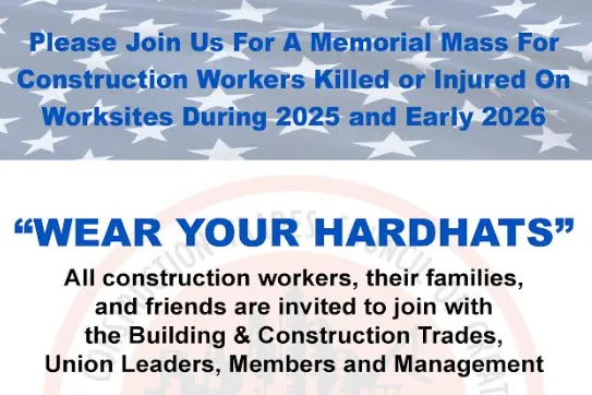Memorial Hardhat Mass for Construction Workers Killed or Injured on Worksites