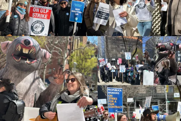 Unionized Staff at ProPublica Walk Off the Job in Protest of Management’s Refusal to Agree to a Contract Including Fair AI Protections, Job Security, and Wages