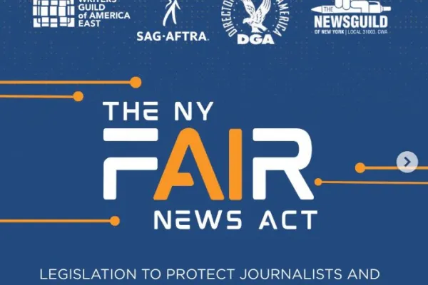 WGAE, SAG-AFTRA, DGA & NewsGuild Rally Albany to Pass the NY FAIR News Act