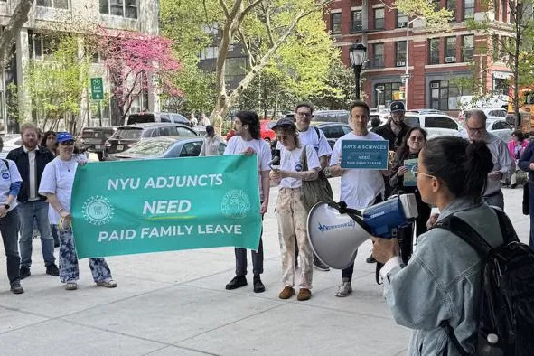 NYU Adjuncts and Elected Allies Turn Up the Heat for Paid Family Leave