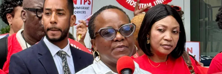 NYC CLC Secretary-Treasurer Janella T. Hinds also called for immediate federal action to reverse the termination and renew work authorizations.