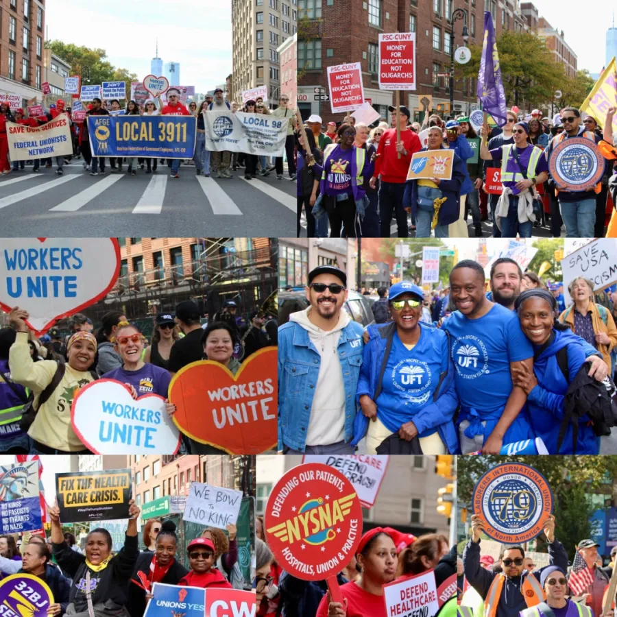 Union Members Join Tens of Thousands at No Kings NYC Mobilization