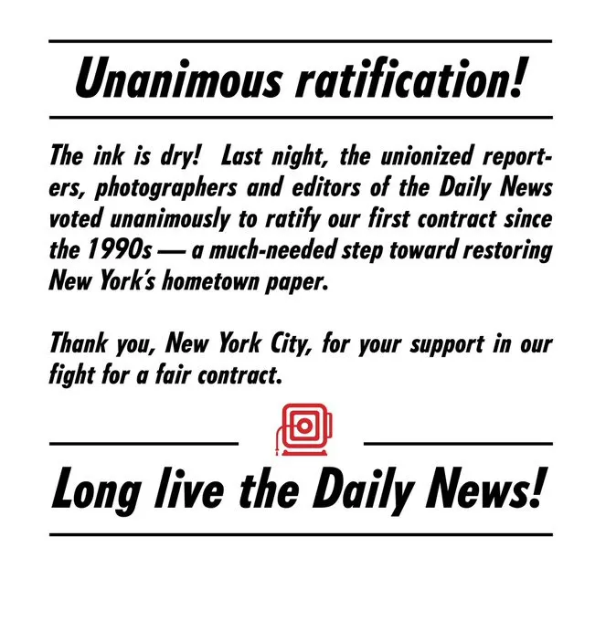 Daily News Union Reaches First Contract Agreement with Alden Global Capital