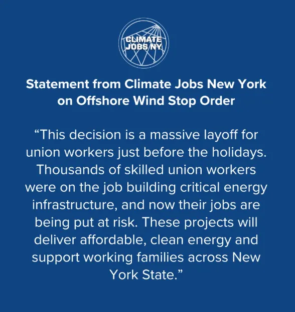 Trump Administration Again Targets Offshore Wind Projects, Threatening Thousands of Good Jobs