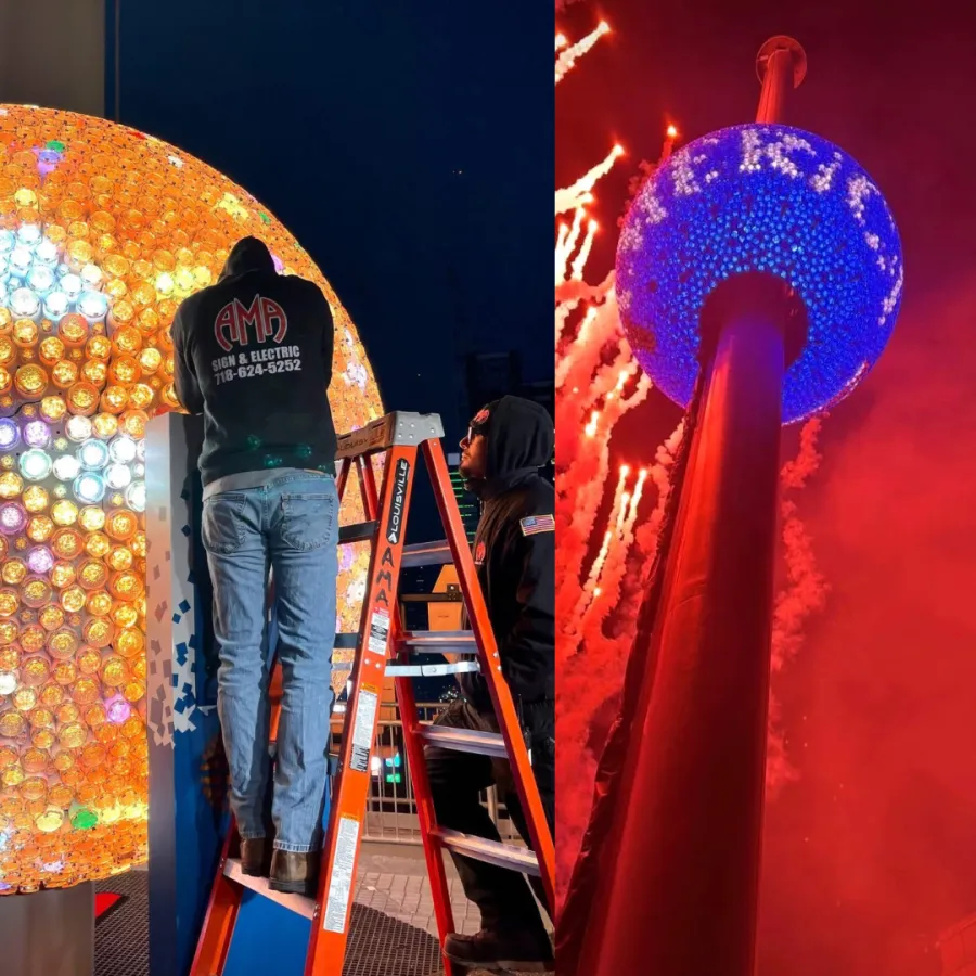  IBEW Local 3 Sign Division Members Light Up Times Square for the 2026 New Year’s Eve Ball Drop 