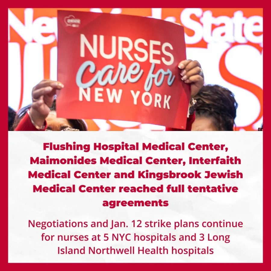 Four NYC Safety-Net Hospitals Reach Tentative Agreements as 45 Unions Sign NYSNA Solidarity Letter