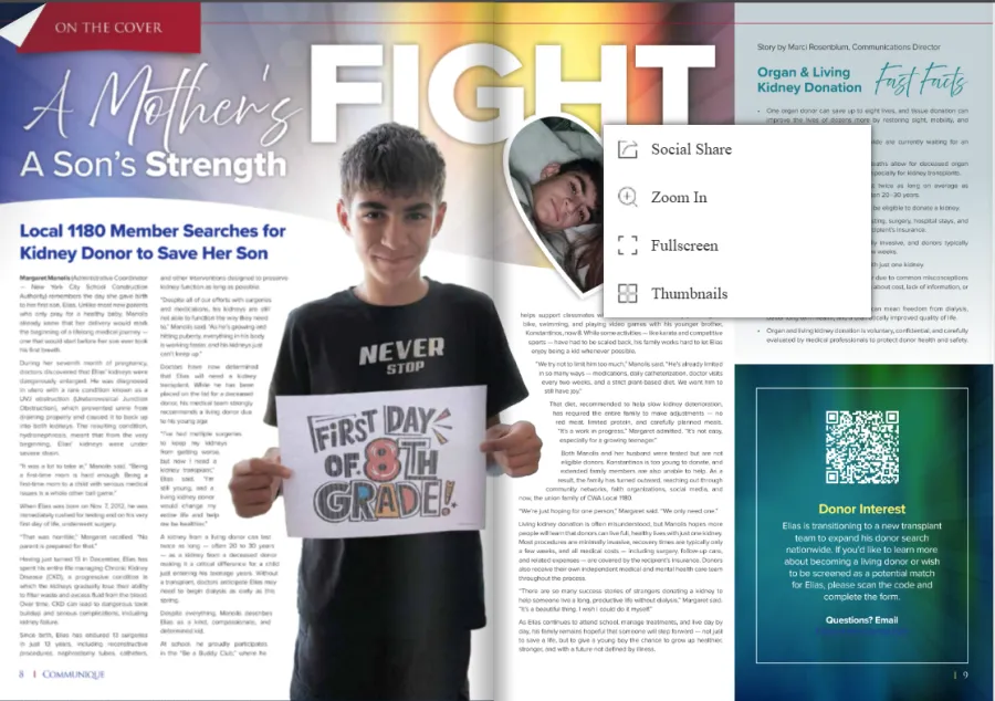 CWA Local 1180 Member Searches for Kidney Donor to Save Her Son