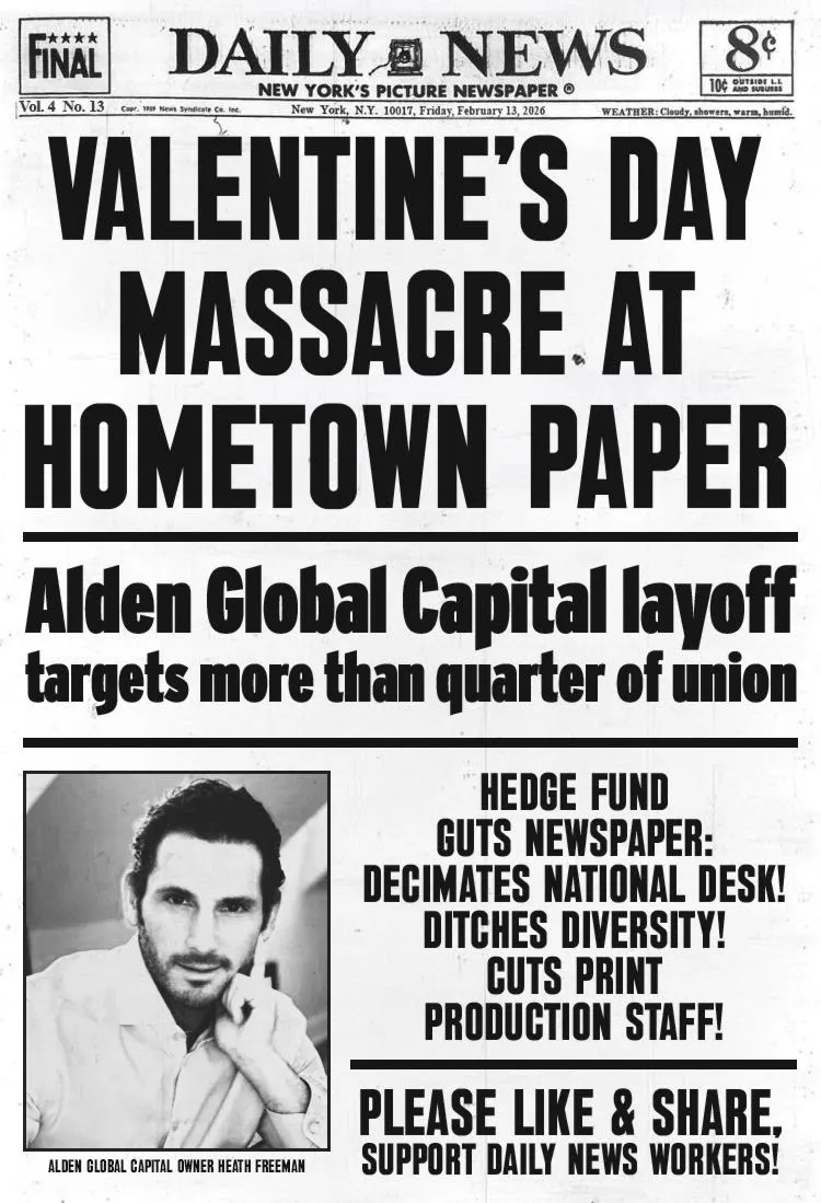 Daily News Union, The NewsGuild of New York Respond as Alden Global Capital Begins Mass Layoffs