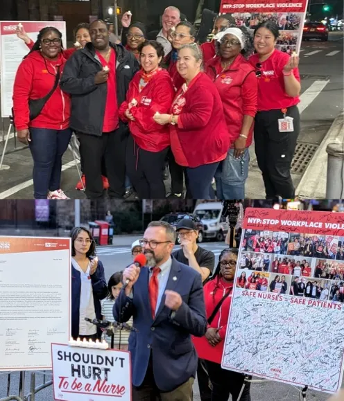 NYSNA Nurses Hold Candlelight Vigil at NYP-Brooklyn Methodist Hospital to Highlight Workplace Violence