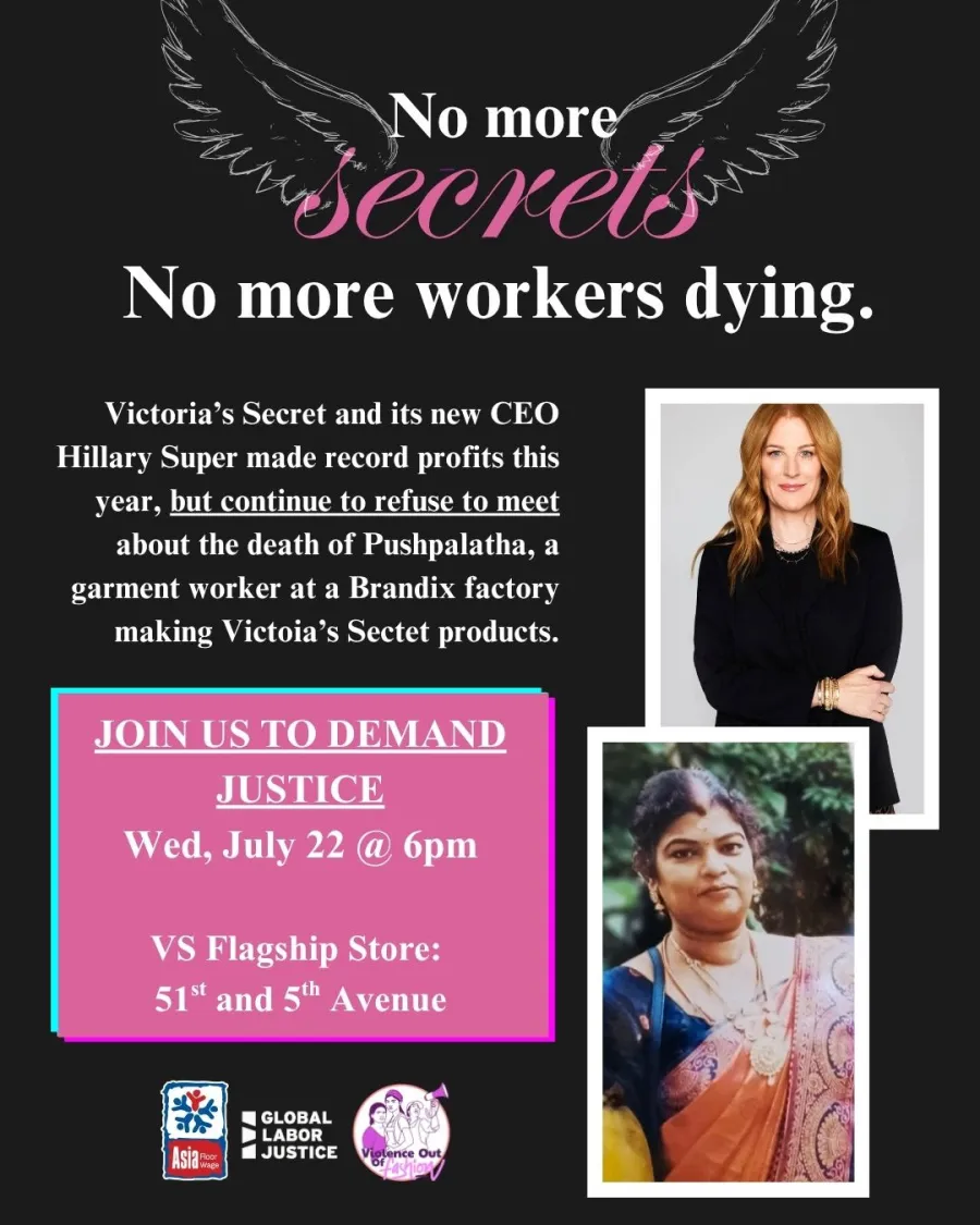 Global Labor Justice Violence Out of Fashion Campaign Action: Justice for Pushpa