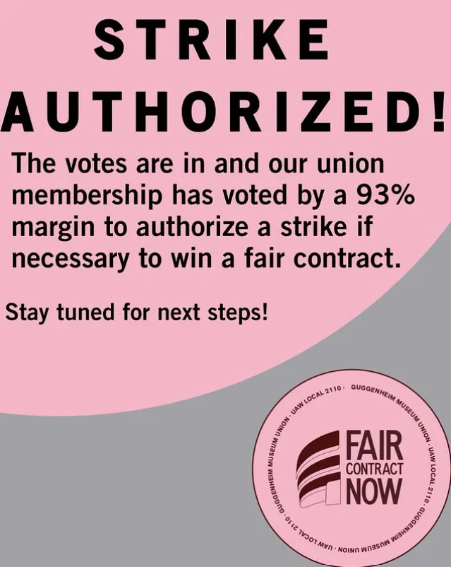 Guggenheim Museum Workers Vote to Authorize a Strike