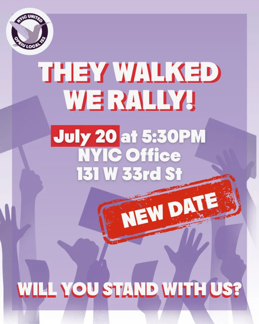 NY Immigration Coalition United - OPEIU Local 153 Rally for Recognition & to Stop Union Busting