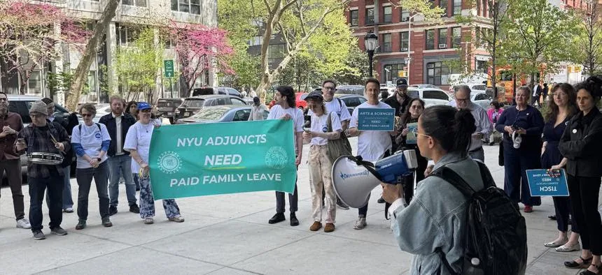 NYU Adjuncts and Elected Allies Turn Up the Heat for Paid Family Leave