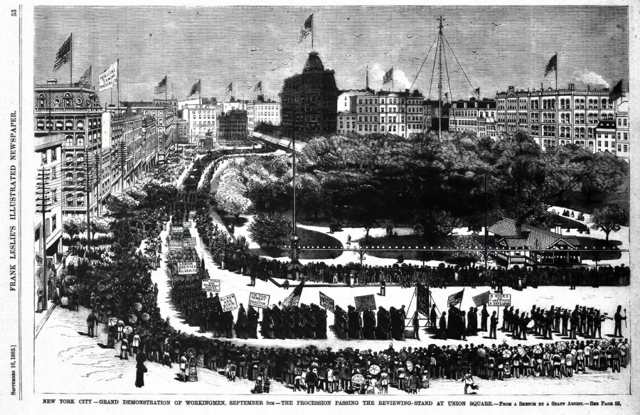 First Labor Day Parade in NYC - Sept 5, 1882