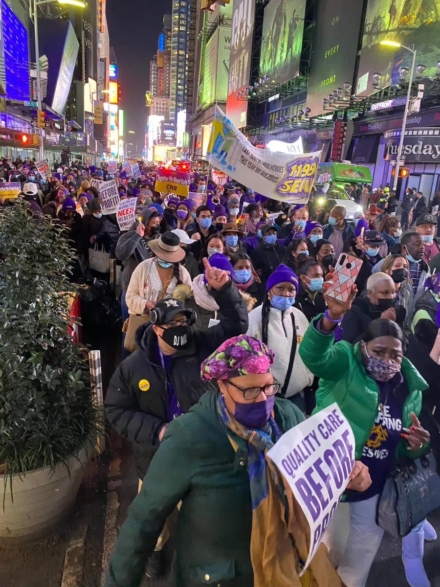 Thousands Of Nursing Home Workers Flood Times Square To Demand a Fair ...